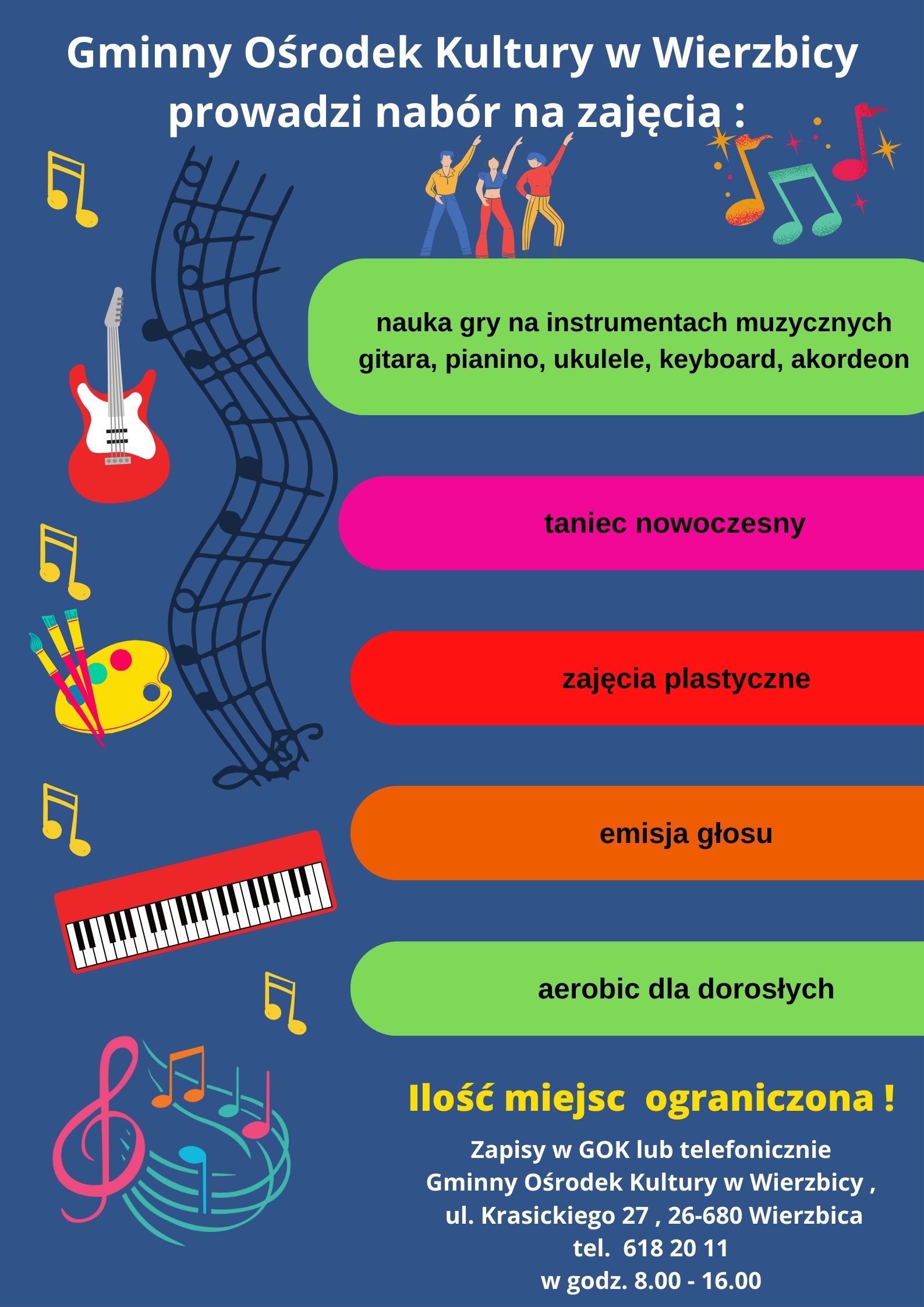 Blue Orange Red Green and Pink Calendar of Events Music Festival Poster - 1
